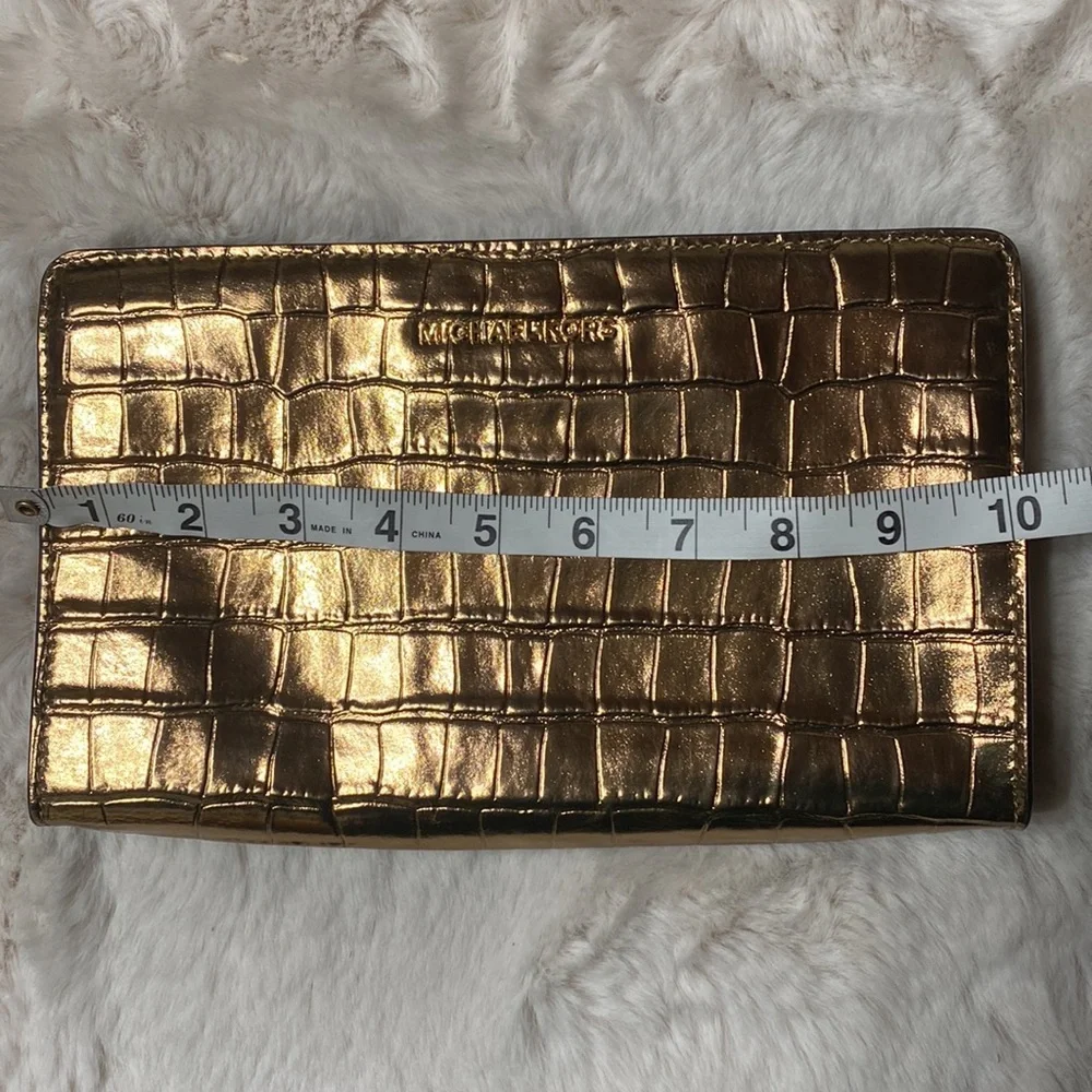 Michael Kors Embossed Leather Clutch Wallet Purse